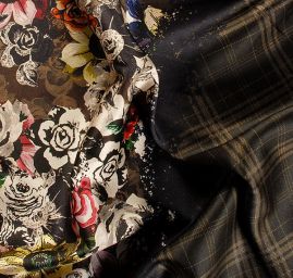 Hedvábný satén drobné květy