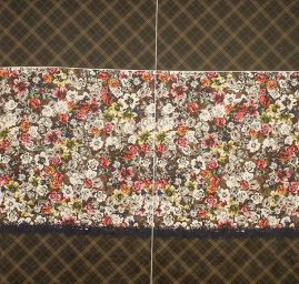 Hedvábný satén drobné květy