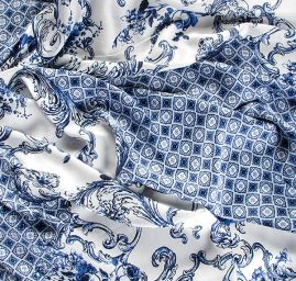 Satén matný modrý