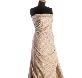 Bavlněná látka květinový paisley vzor růžový