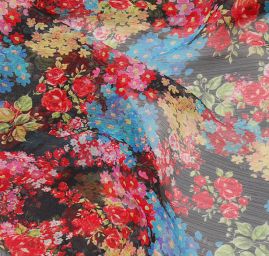 Plisovaný šifon květy 