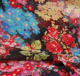 Plisovaný šifon květy 