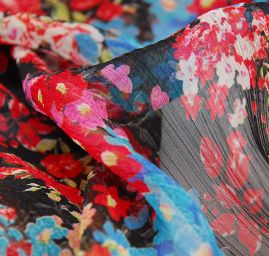 Plisovaný šifon květy 