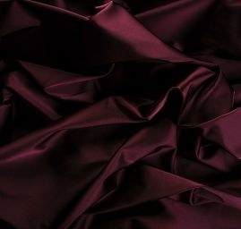 Satén taft pružný imitace hedvábí šanžán vínový