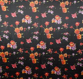 Satén květinový motiv 