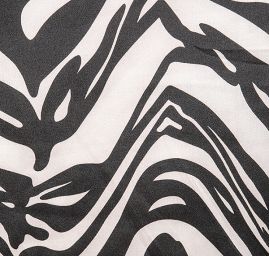 Satén pružný motiv zvířecí černý/lomená bílá