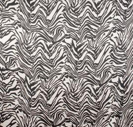 Satén pružný motiv zvířecí černý/lomená bílá