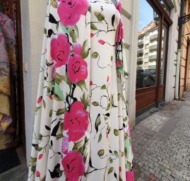 Letní viskozový úplet bordurový květinový vzor