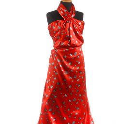 Atlas satén berušky velké červené