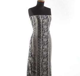 Viskozová šatovka kreš tmavě modrá/slonová kost