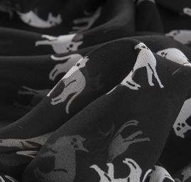 Šifon jemný kočičky černobílý