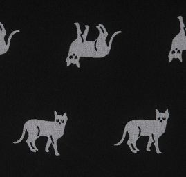 Šifon jemný kočičky černobílý