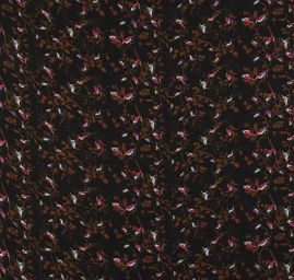 Šifon jemný vzor ptáčci černý