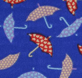 Šifon jemný se vzorem deštníků