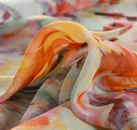 Šifon jemný duhový kaleidoskop