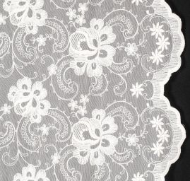 Efektní bordurová krajka květinový motiv slonová kost