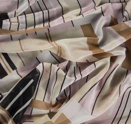 Šifon retro geometrický vzor pruhy