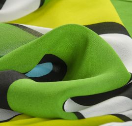 Šifon viskozový duhový zelenožlutý