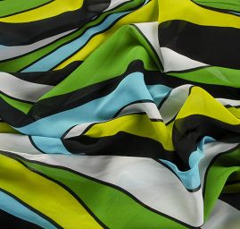 Šifon viskozový duhový zelenožlutý