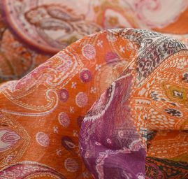 Šifon kreš patchwork paisley vzor