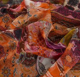 Šifon kreš patchwork paisley vzor