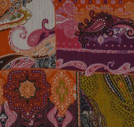 Šifon kreš patchwork paisley vzor