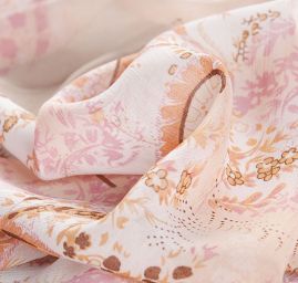 Šifon kreš starorůžový paisley vzor