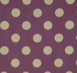 Šifon vzor puntík smetanový na růžovofialovém 