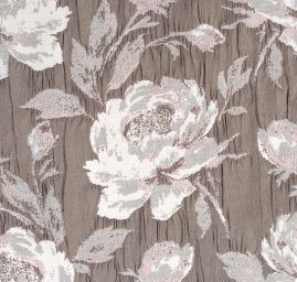 Žakárová látka květinový vzor hnědorůžová