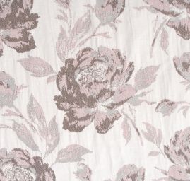 Žakárová látka květinový vzor hnědorůžová