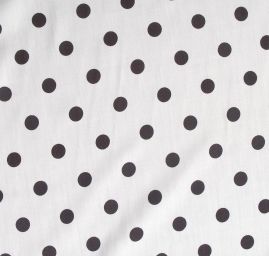 Viskozová šatová látka puntík černá/bílá