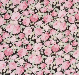Viskozová šatová látka květy růží