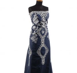 Krajka madeira květinová bordura s krajkou modrá