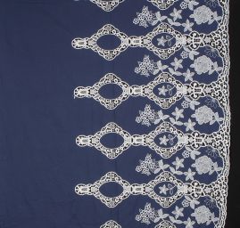 Krajka madeira květinová bordura s krajkou modrá