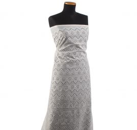 Krajka madeira květinové vlnky slonová kost