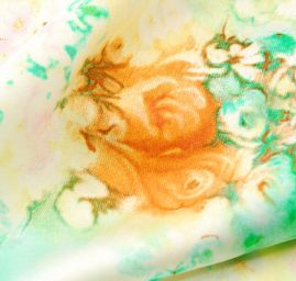 Hedvábný satén zelenkavý+šifon