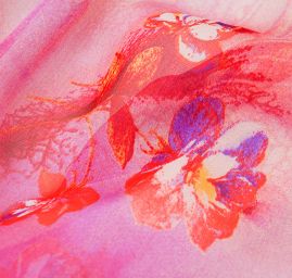 Hedvábný šifon fialkový+ satén