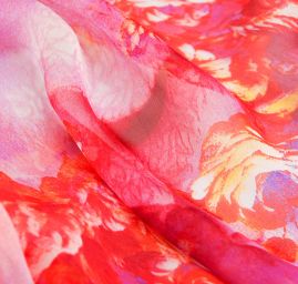 Hedvábný šifon fialkový+ satén