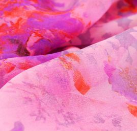 Hedvábný šifon fialový + satén