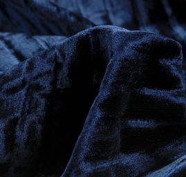 Samet pružný tmavě modrý plastické proužky