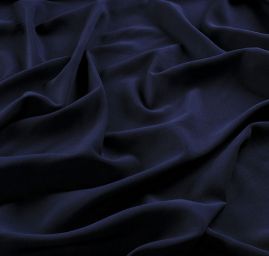 Viskozová šatová látka jemná tmavá modrá