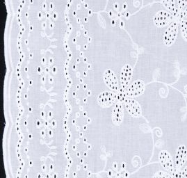 Vyšívaná látka madeira bordurový květinový motiv malý