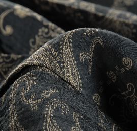 Žakárová látka oboustranná béžovozelená 