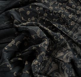 Žakárová látka oboustranná béžovozelená 