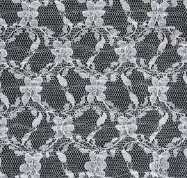 Krajka tylová plise s jemnám květinovým vzorem bílá