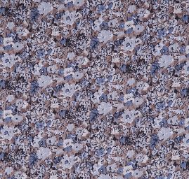 Šifon plisé drobné kytičky šedomodrá/hnědá 