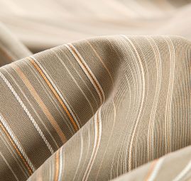Bavlněná žakárová látka pružná proužky béžová