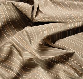 Bavlněná žakárová látka pružná proužky béžová