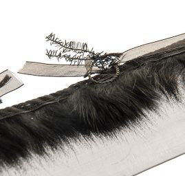 Efektní porta mašličky/imitace kožešiny černá