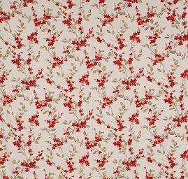 Lněná látka tisk květinový motiv